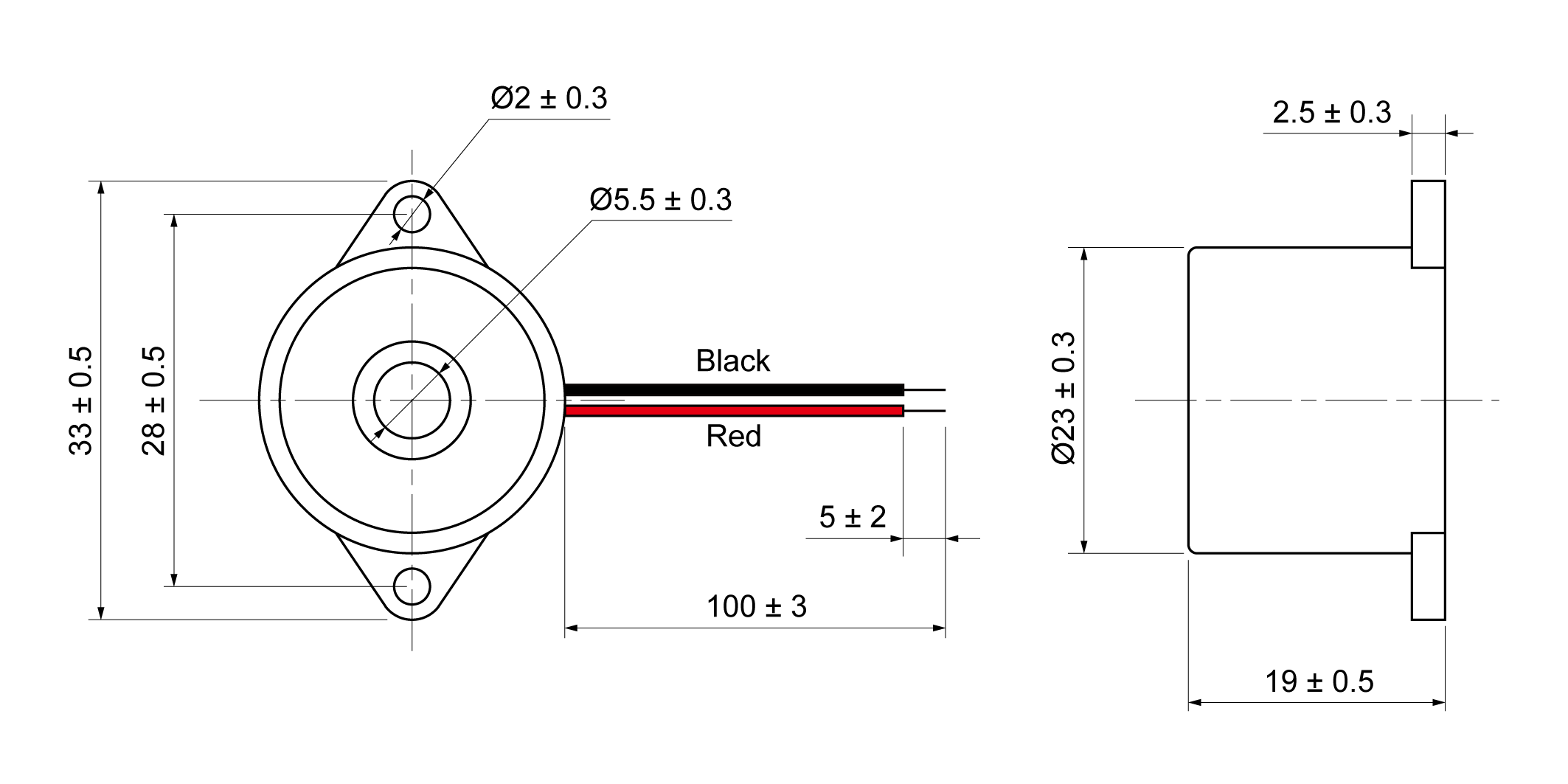 PB2319E-33S12W Mechanical Drawing